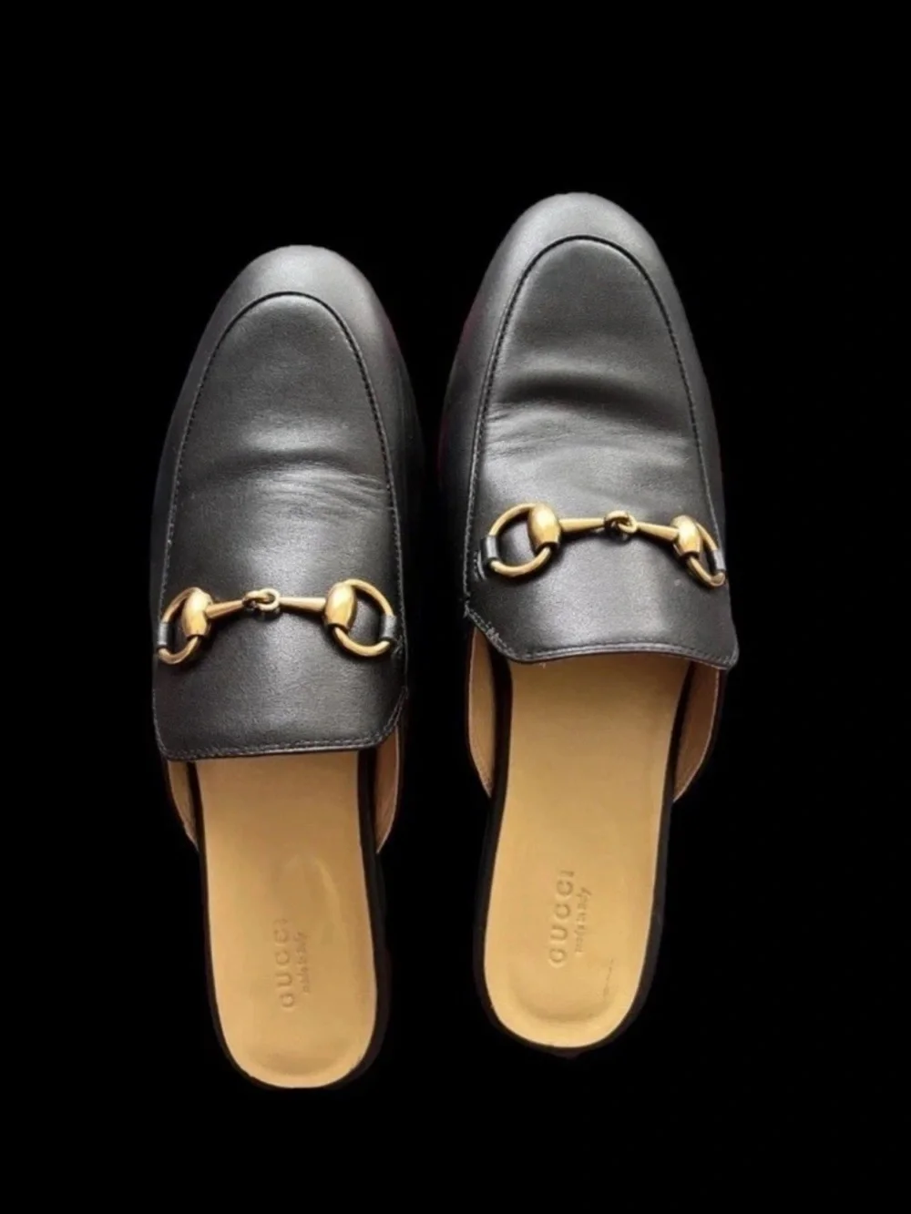 Gucci Black Leather Slip-On Horsebit Loafers - Picture 2 of 6